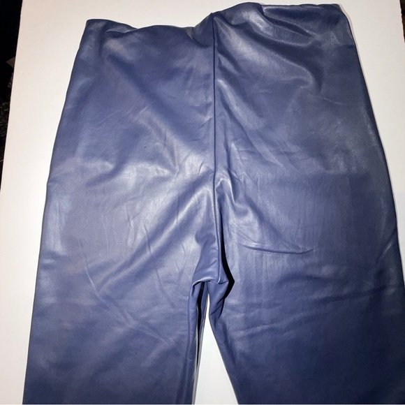 Bagatelle Blue Faux Leather Pants - Picture 7 of 16